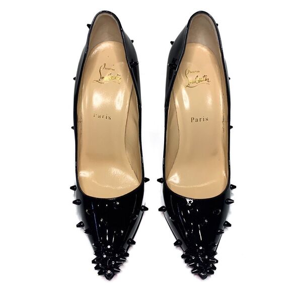 Christian Louboutin Diamond Spike 120 Pumps EU 40.5 US 10.5 Black Crystal Heels - Picture 2 of 9
